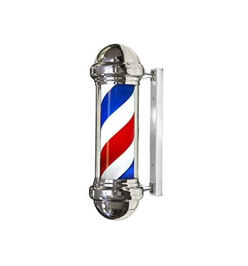 Poste de Barbero Luminoso y Giratorio para Peluquería, Barbería y Salón de