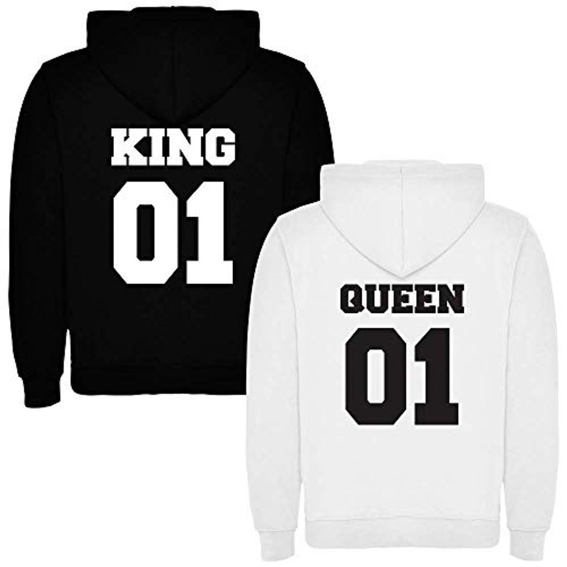 Moda Pack de 2 Sudaderas para Parejas King 01 Bold y Queen 01