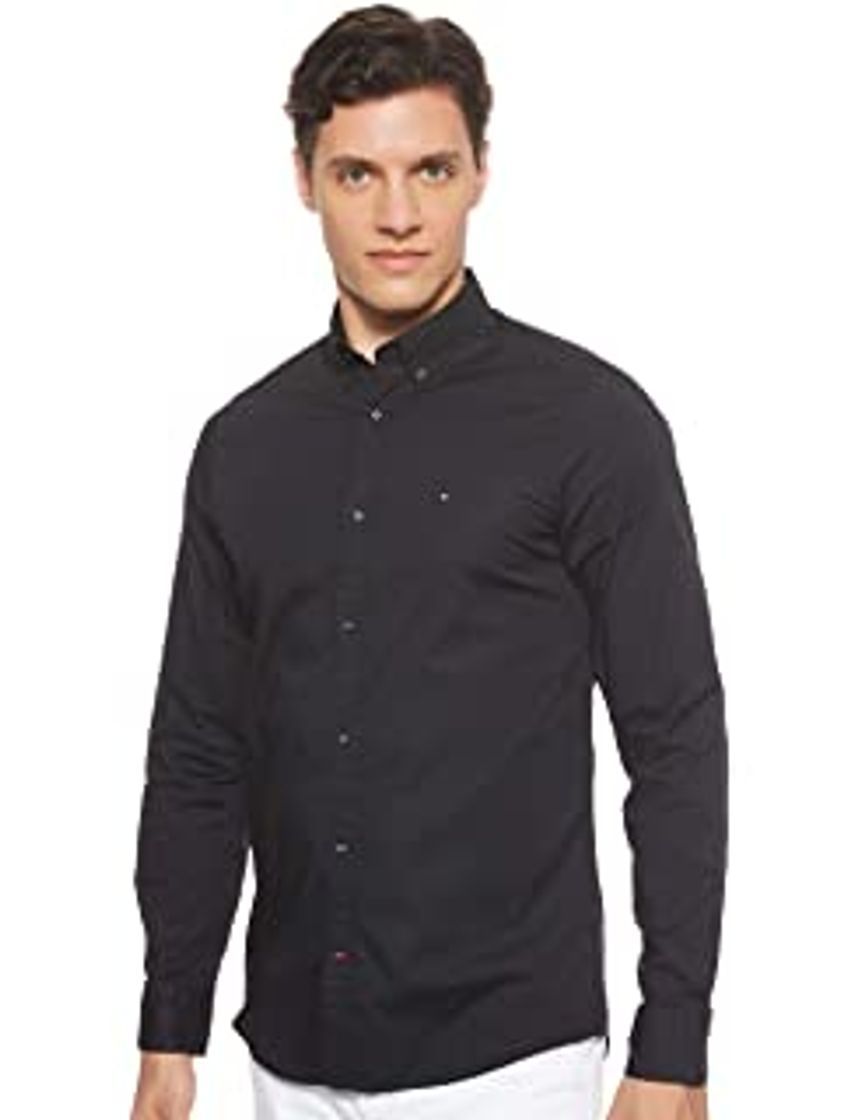 Social Tommy Hilfiger Core Stretch Slim Poplin Shirt Camisa, Blanco