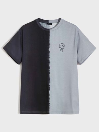 SHEIN Camiseta de hombres de color combinado gráfica 