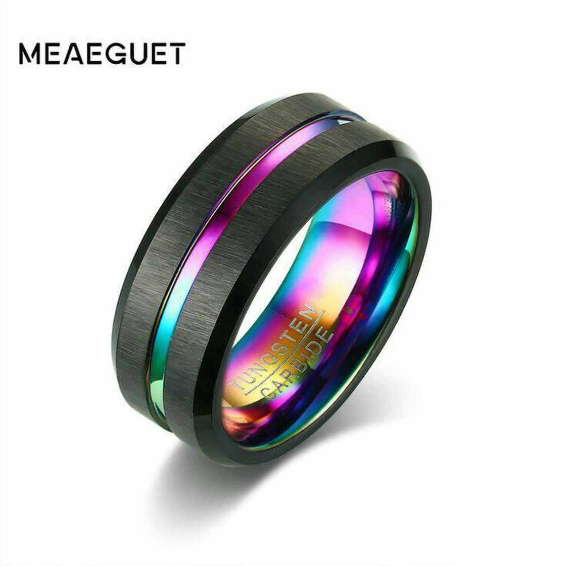 Social Anel preto com o meio colorido