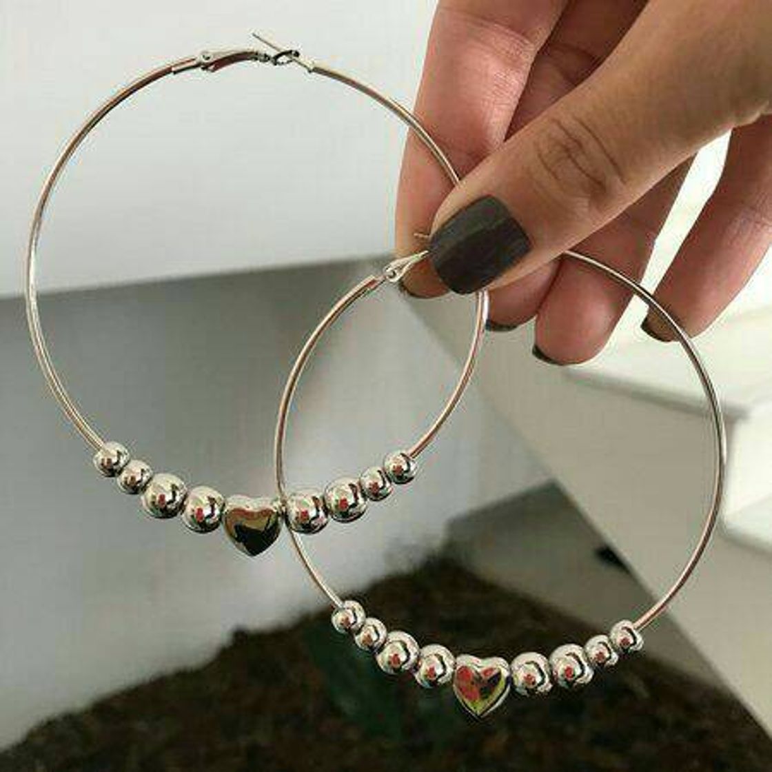 Social Argola com pingente de coração💖