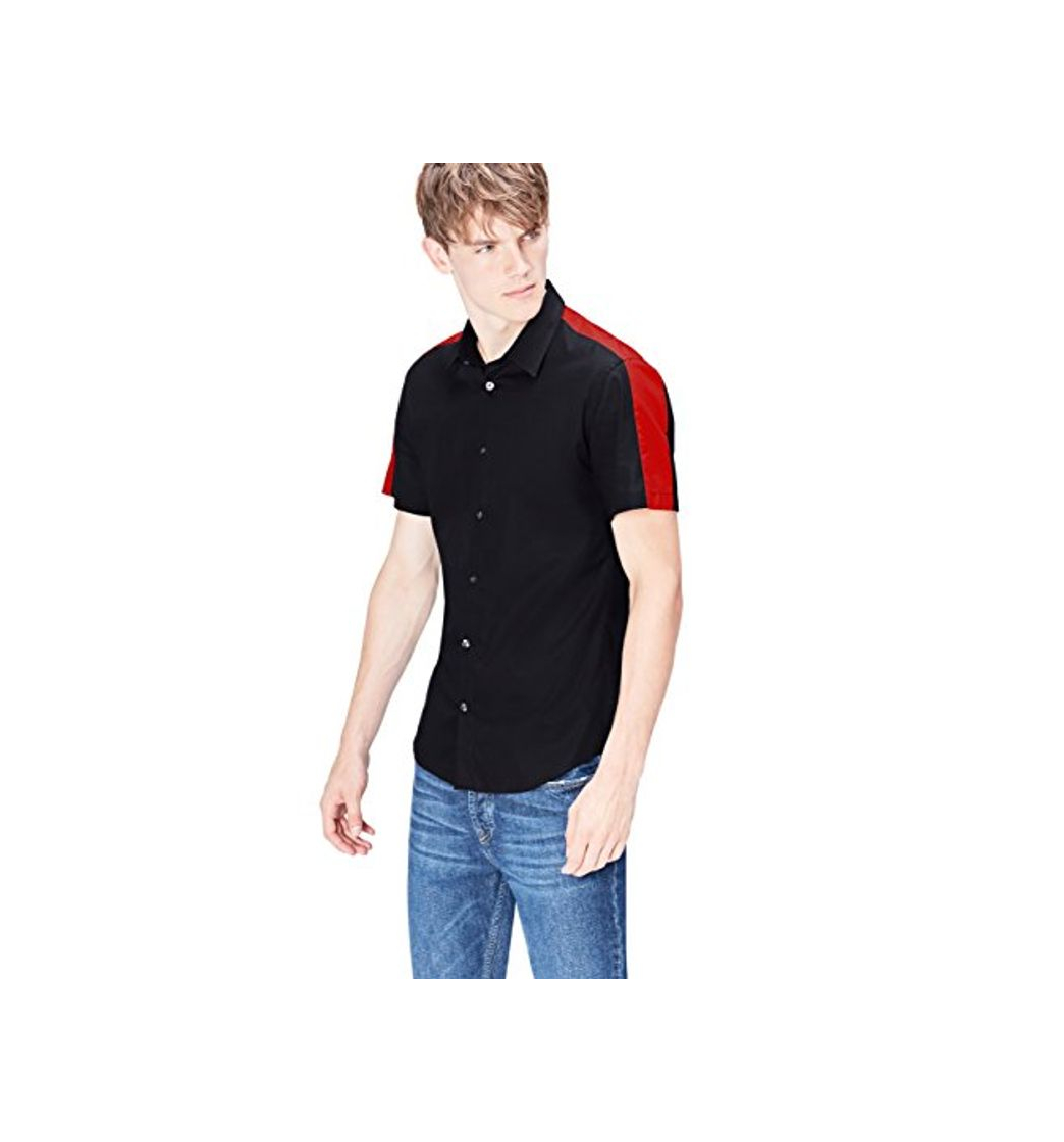 Productos Marca Amazon - find. Camisa Hombre, Negro