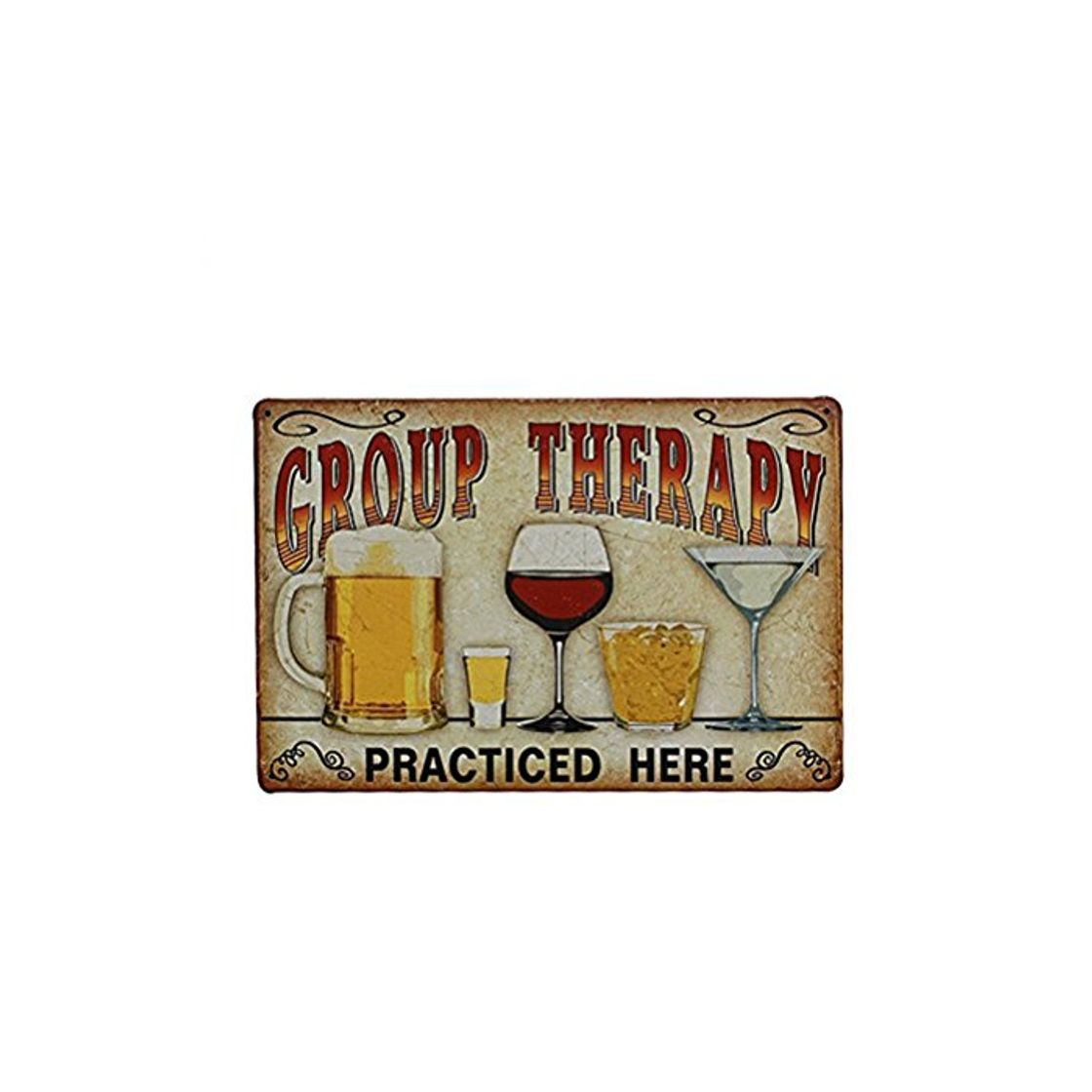 Social UEETEK Lata Metal vintage de la pared muestra placa cartel "Terapia de