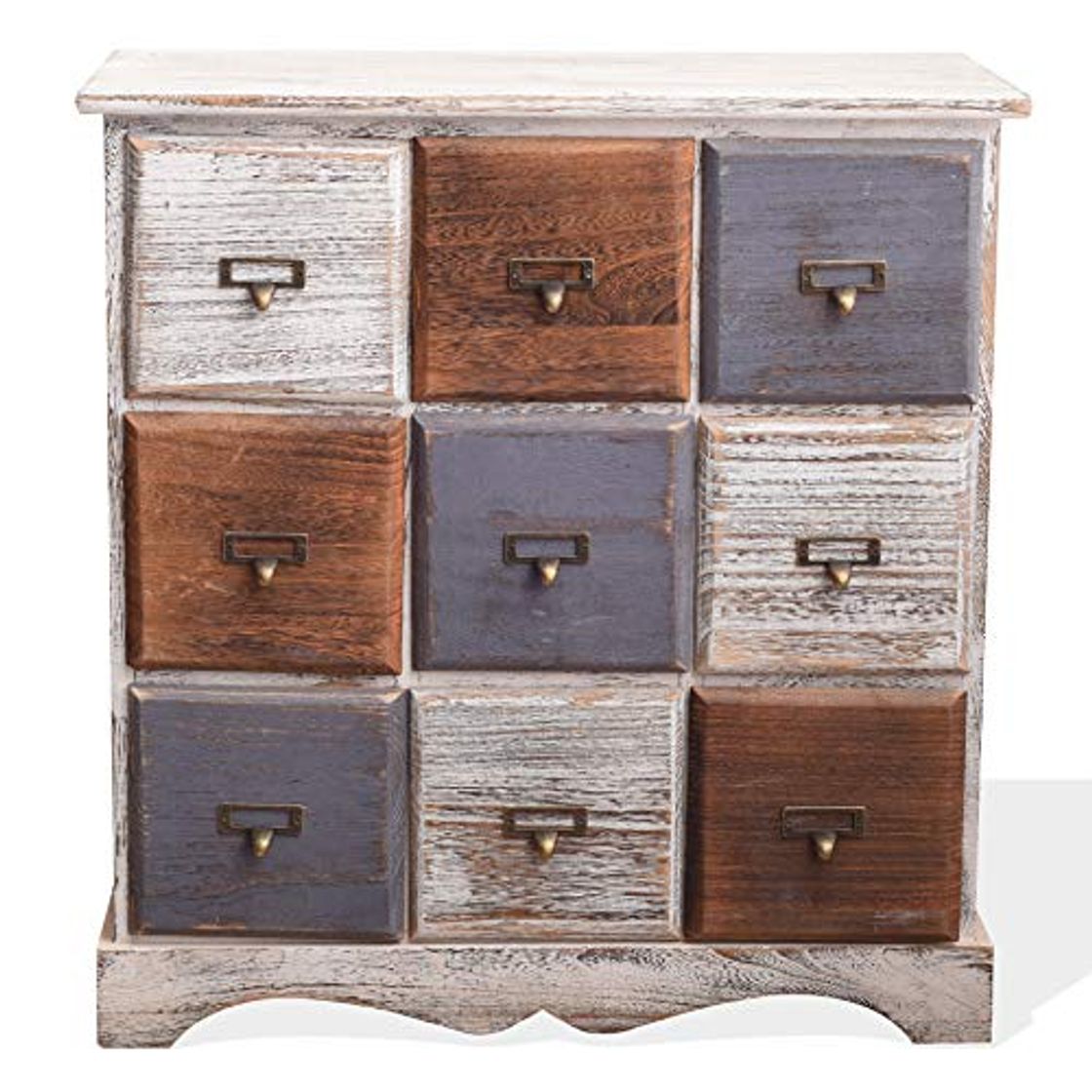 Product Rebecca Mobili Cajonera con 9 cajones, gabinete Blanco, Madera, Shabby Chic, Dormitorio