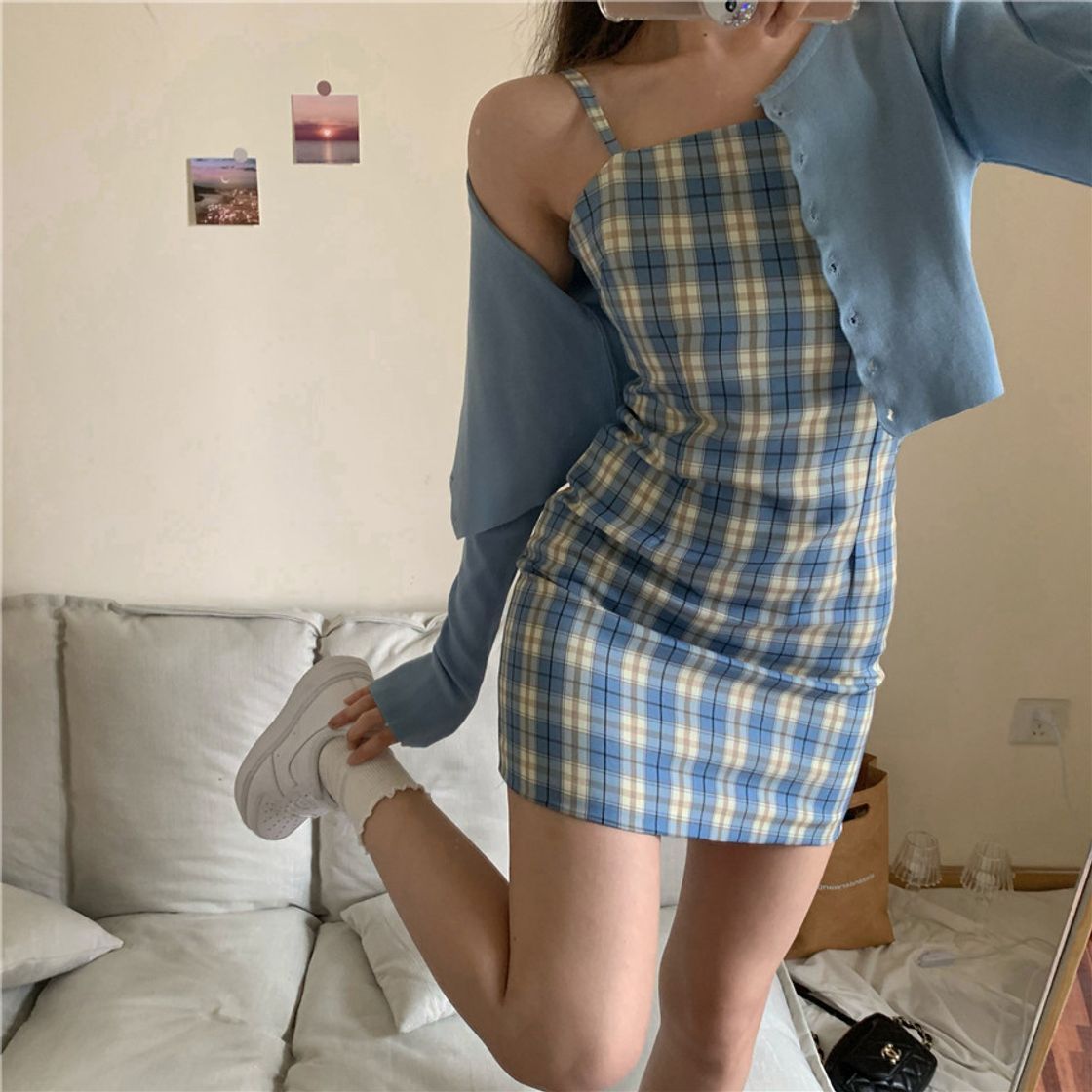 Social Summer Flavor Chic Lattice Print Slim Women Dress ...