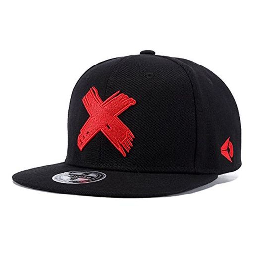 Gorra Hip Hop Negro Ajustable Mujeres Hombres Sombreros Primavera Verano Gorra de Béisbol X Bordado