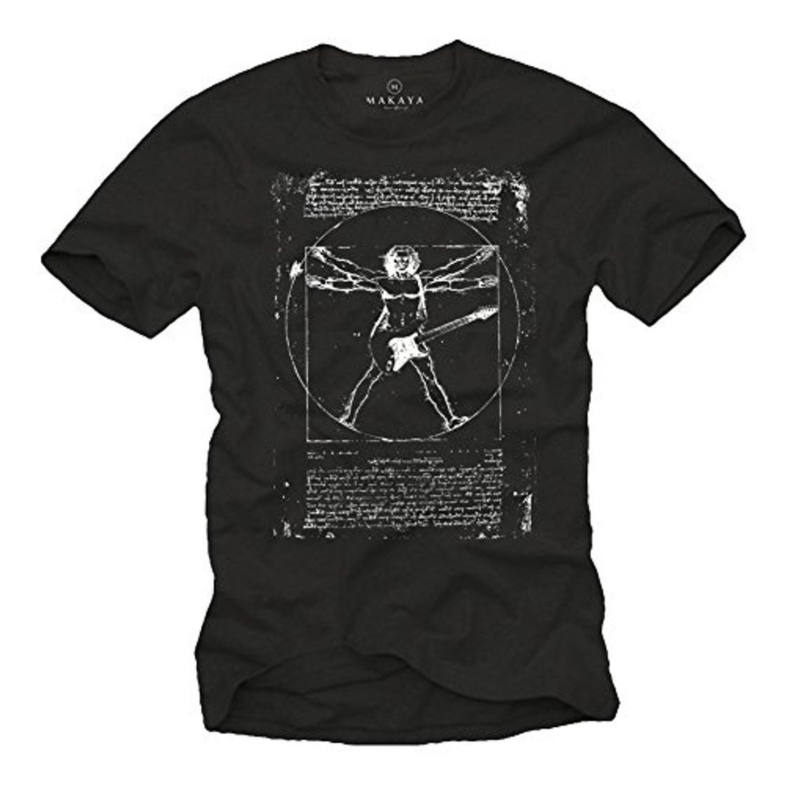 Products Camiseta con Guitarra Electrica DA Vinci Rock Hombre Negro M