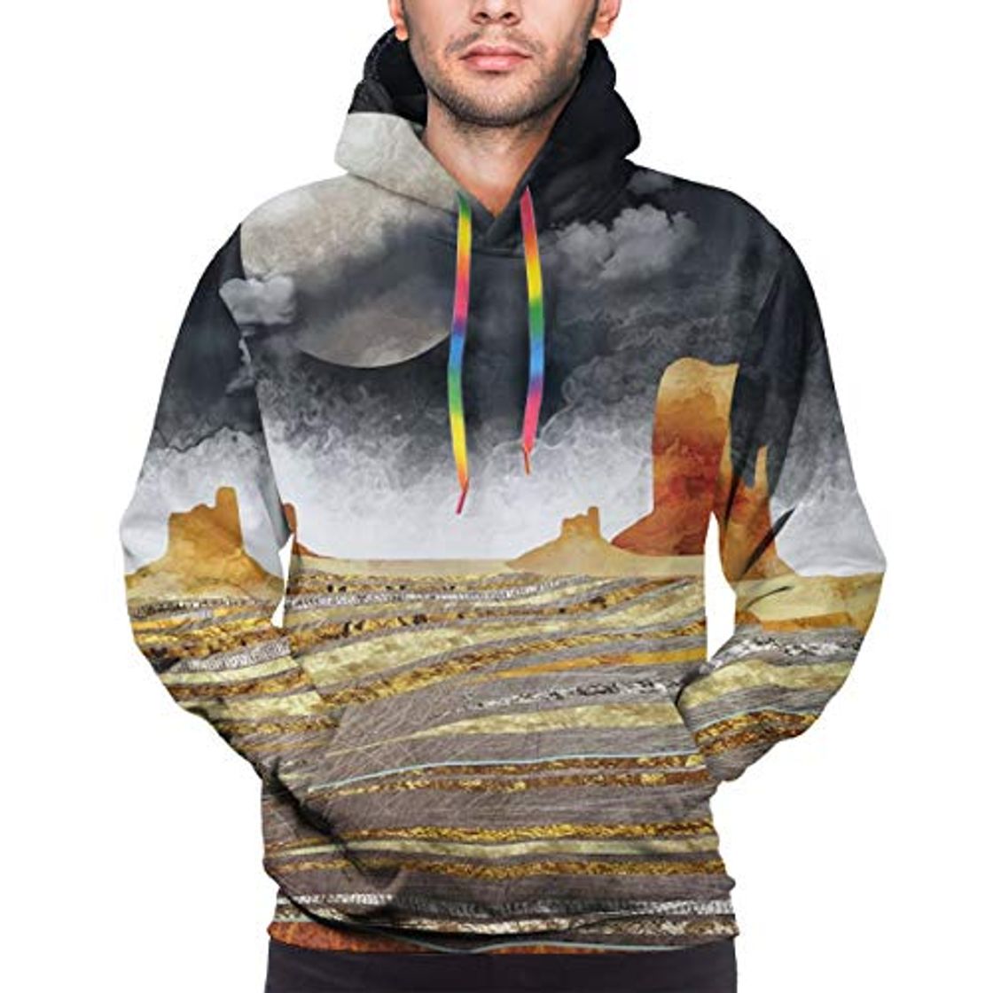 Social Harry wang Sudadera con Capucha para Hombre Gold and Silver Fields Spacefrog