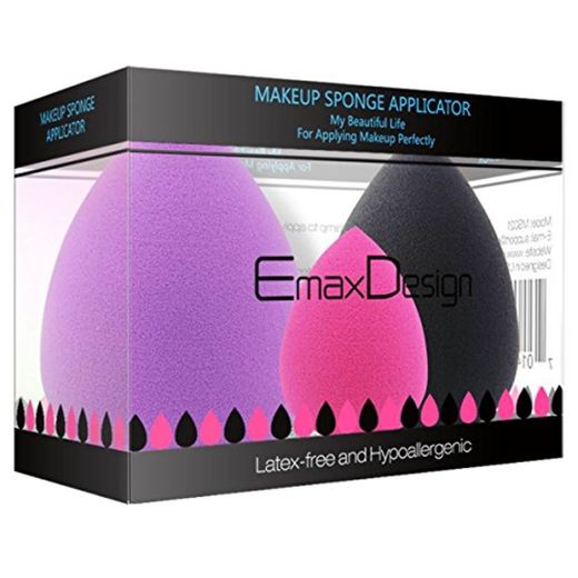 EmaxDesign Set de 3 esponjas para aplicar maquillaje