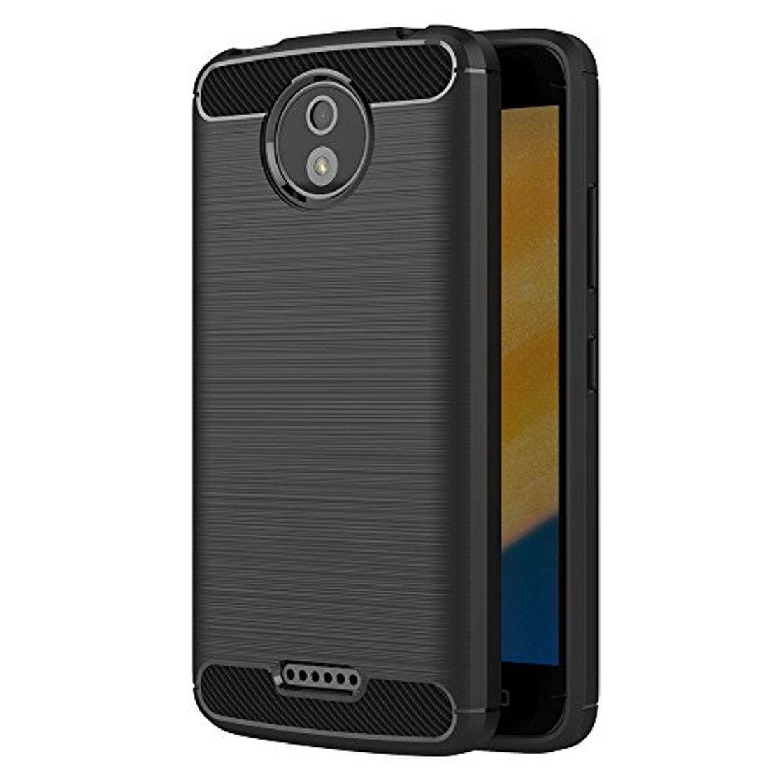 Producto AICEK Funda Moto C Plus, Negro Silicona Fundas para Motorola Moto C