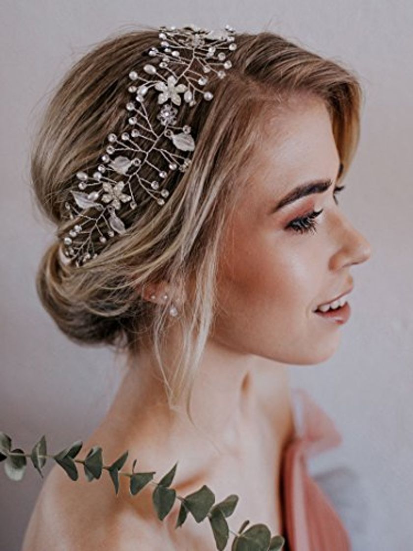 Fashion SWEETV Bohemio Rhinestone Perla Venda Tiara Diadema Corona Hecho A Mano Nupcial