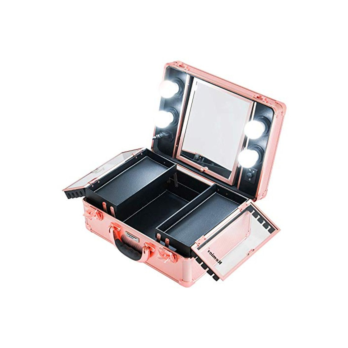 Social Kemier Maletín de Viaje para Cosméticos–Estuche Organizador de Cosméticos con Luces y