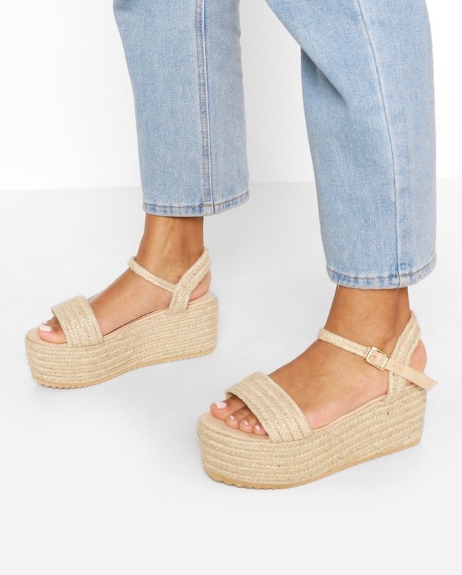 Producto Sandalias flatforms de rafia con tira única