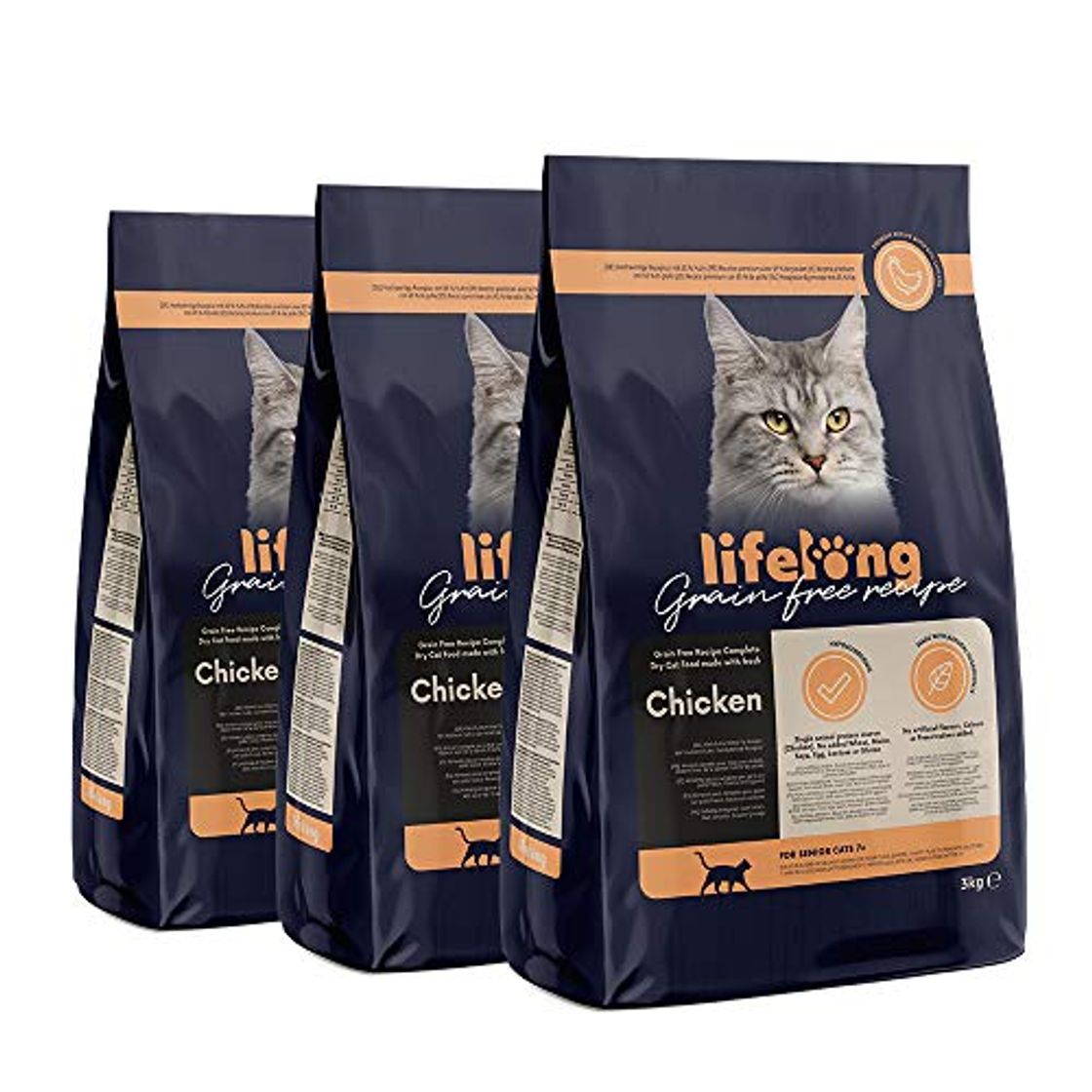 Social Marca Amazon Lifelong Alimento seco para gatos sénior con pllo fresco