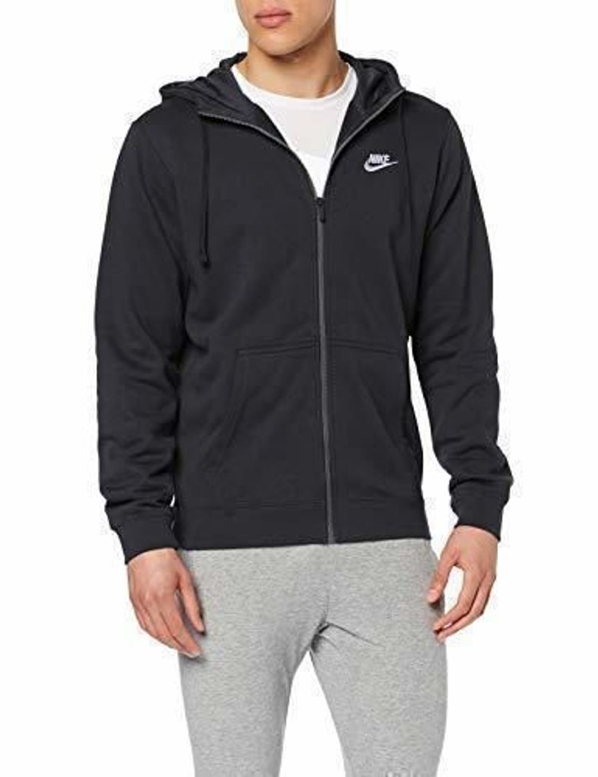 Social Nike Club Hoodie Ft Sudadera con Capucha y Cremallera Completa, Hombre, Negro