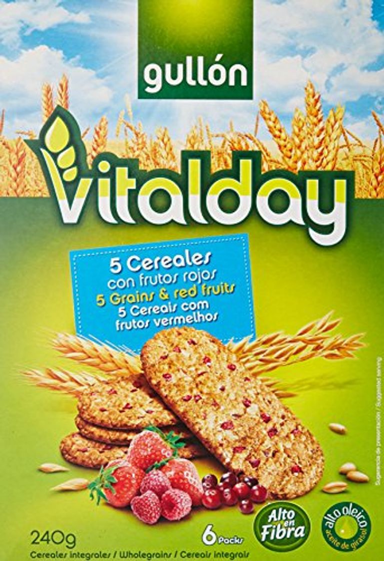 Producto Gullón Vitalday Frutos Rojos Galleta Desayuno y Merienda - Paquete de 6