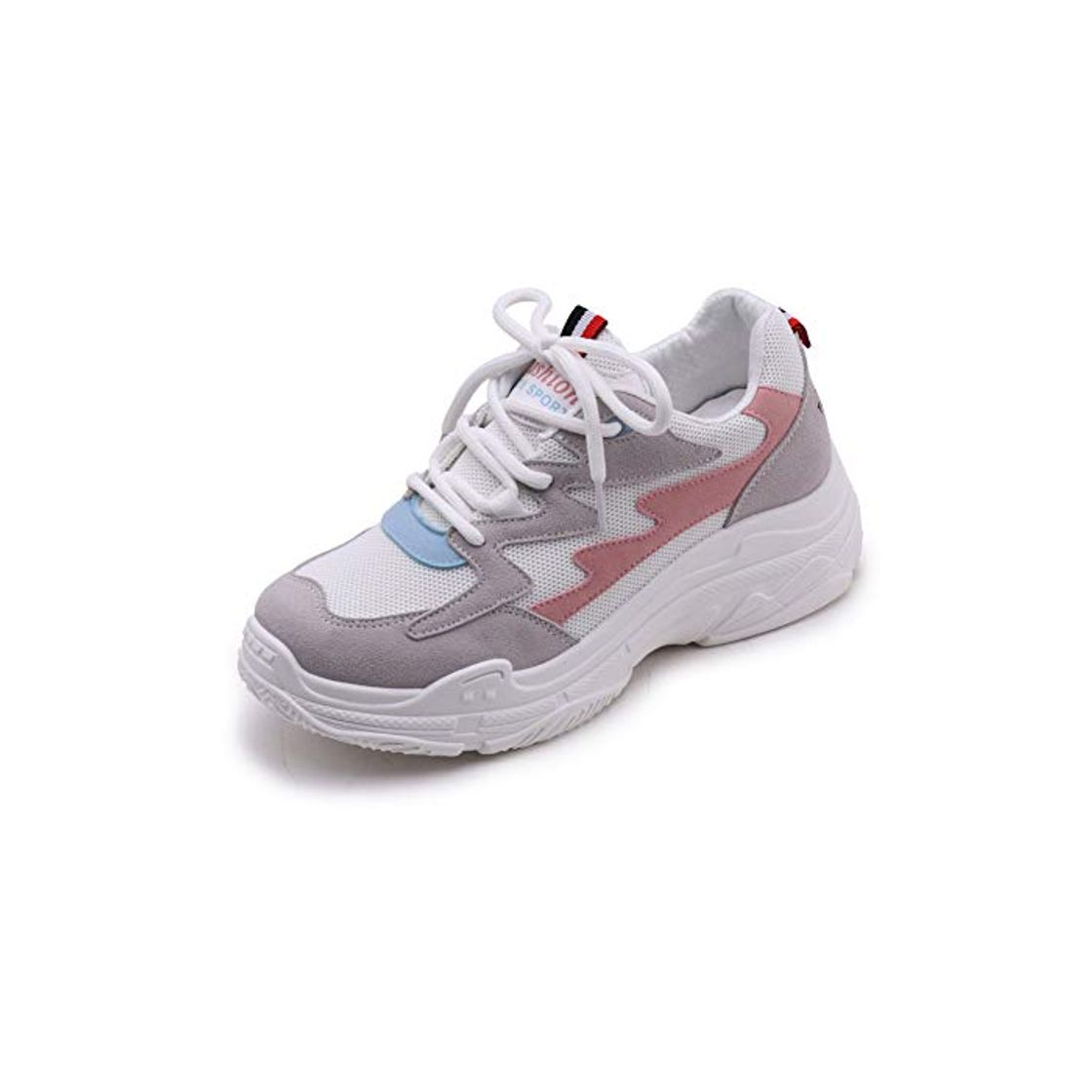 Moda Vansney Moda Mujer Chunky Sneakers Mocasines Confort Señoras Mesh Vamp Zapatos de Trabajo Cordones Planos Entrenadores Deportes Correr Senderismo Grueso Inferior Plataforma Zapatos