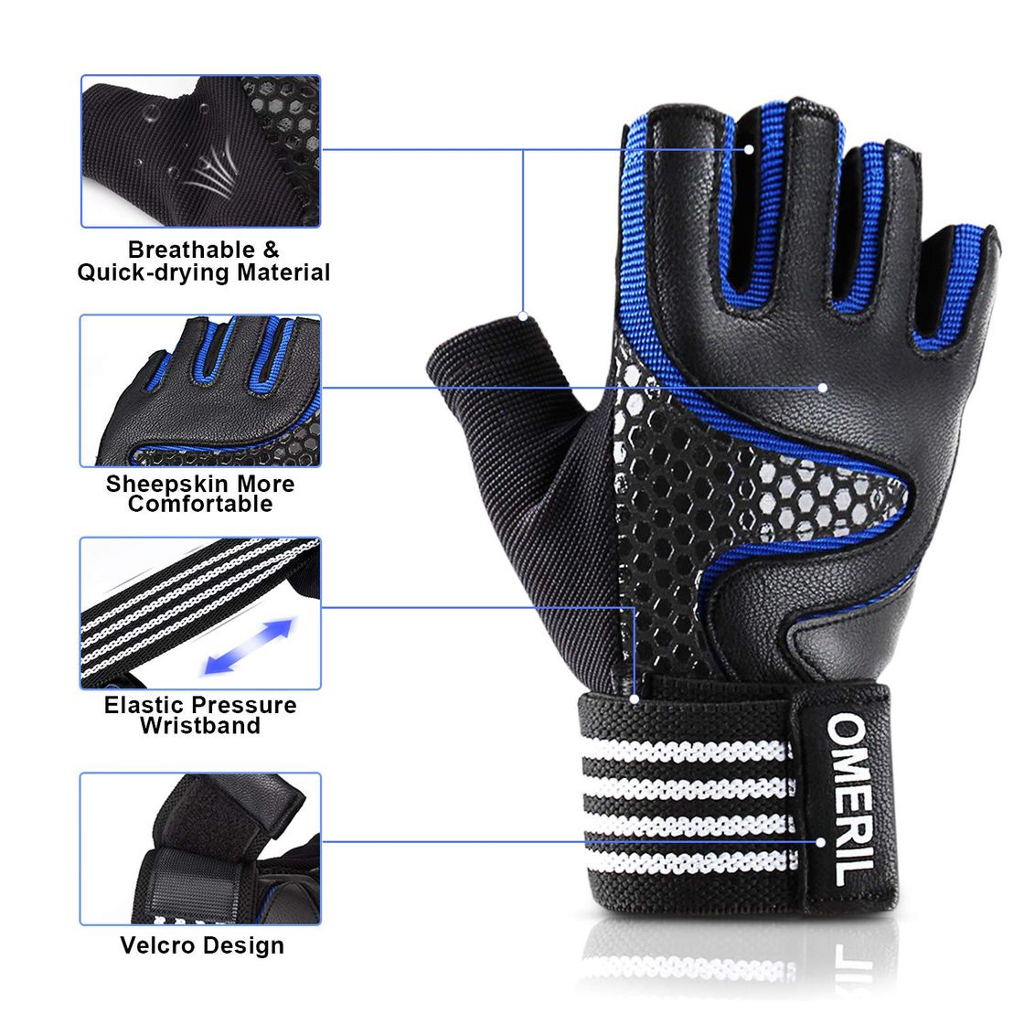 Fitness OMERIL Guantes Gimnasio para Hombre y Mujer