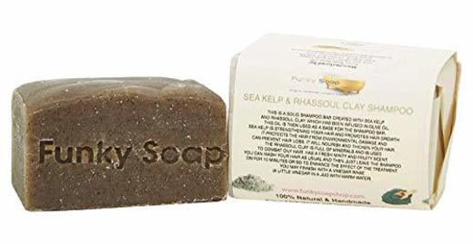 Funky Soap Algas Marinas y Rhassoul Clay Champú 100% Natural Hecho a