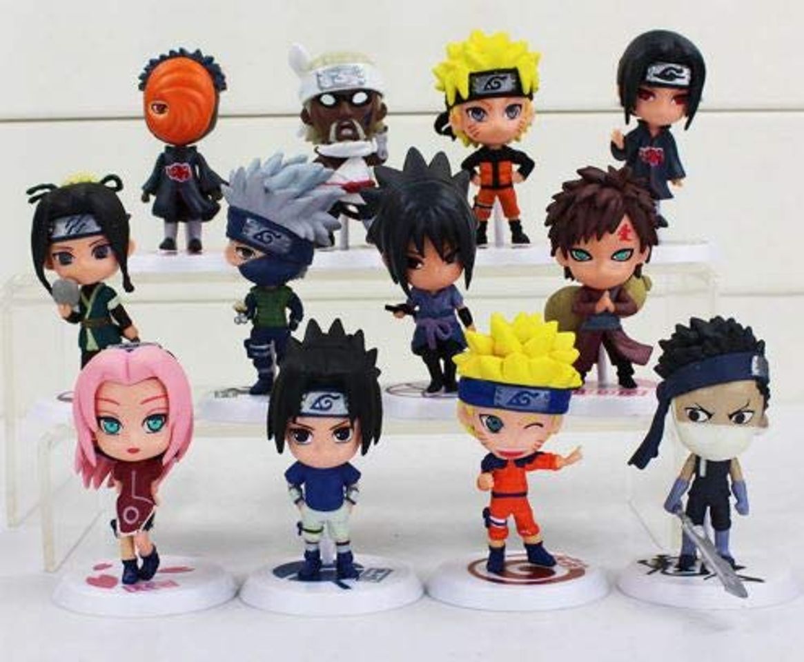 Productos League Of Loveliness Lote 12 Figuras de Naruto Shippuden PVC Personajes Sasuke kawashi Sakura Gaara Itachi Obito Madara Killer Bee Mini 7cm