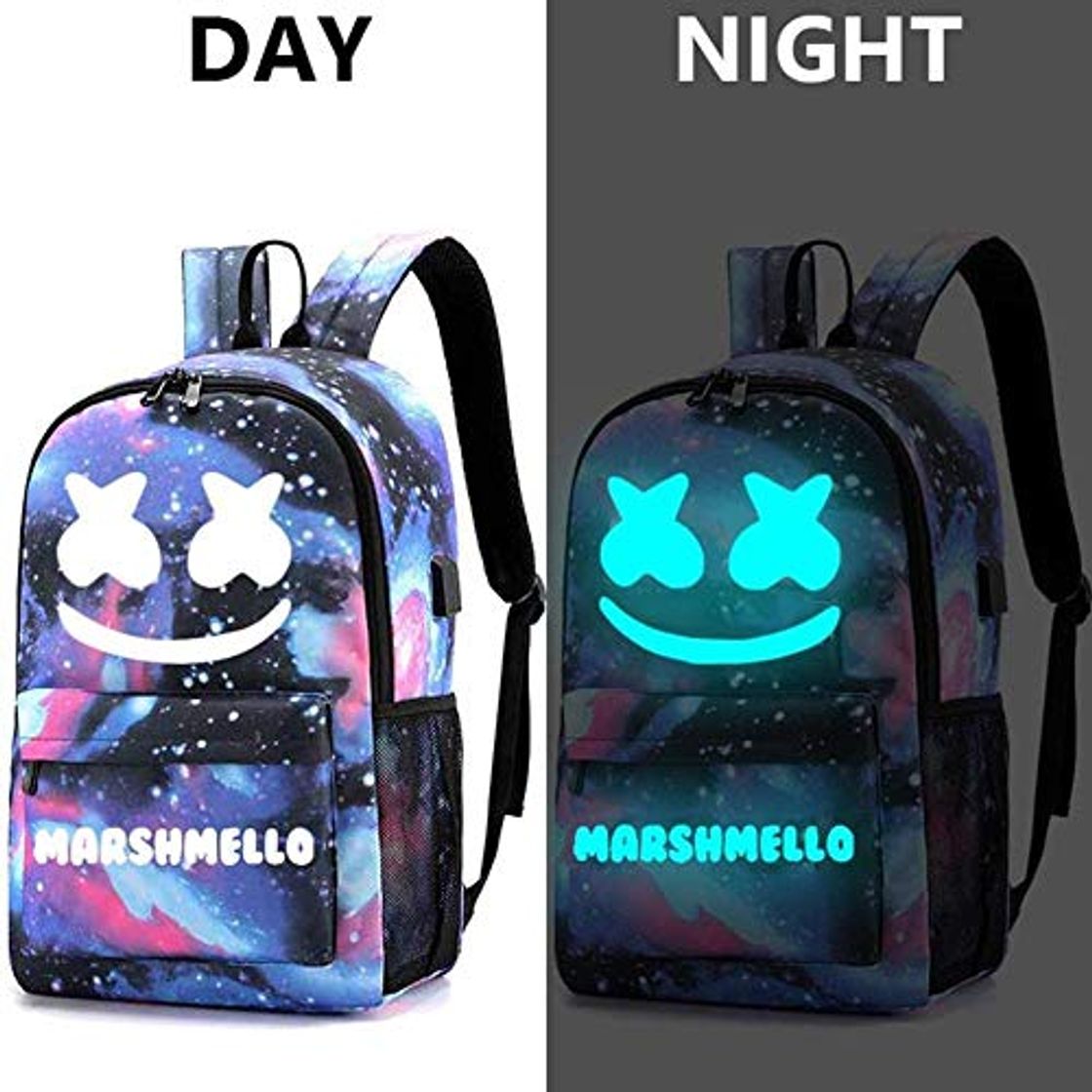 Moda ADIS Mochila Luminosa de Dibujos Animados Mochila Escolar para Estudiantes Mochila Escolar de 35L Unisex Puerto de Carga USB Línea de Audio Bloqueo de contraseña y Estuche para lápiz Luminoso