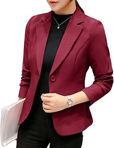 Mujeres Blazer Elegante Oficina Traje de Chaqueta Outwear Casual STRIR