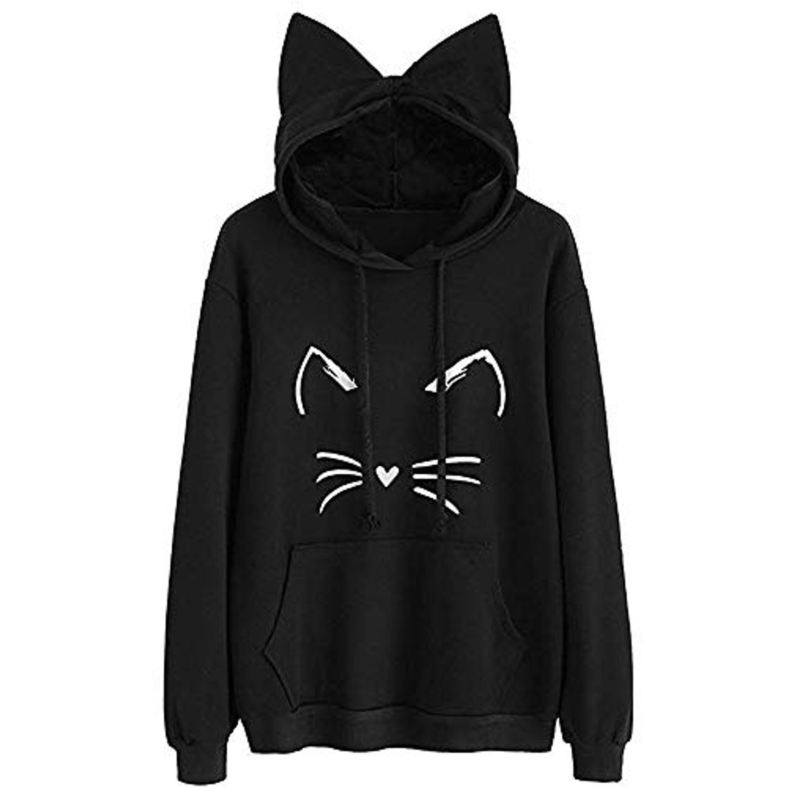 Fashion Sudaderas para Mujer,RETUROMMujer Sudadera Tumblr Larga con Capucha Gato Oreja 1'M A