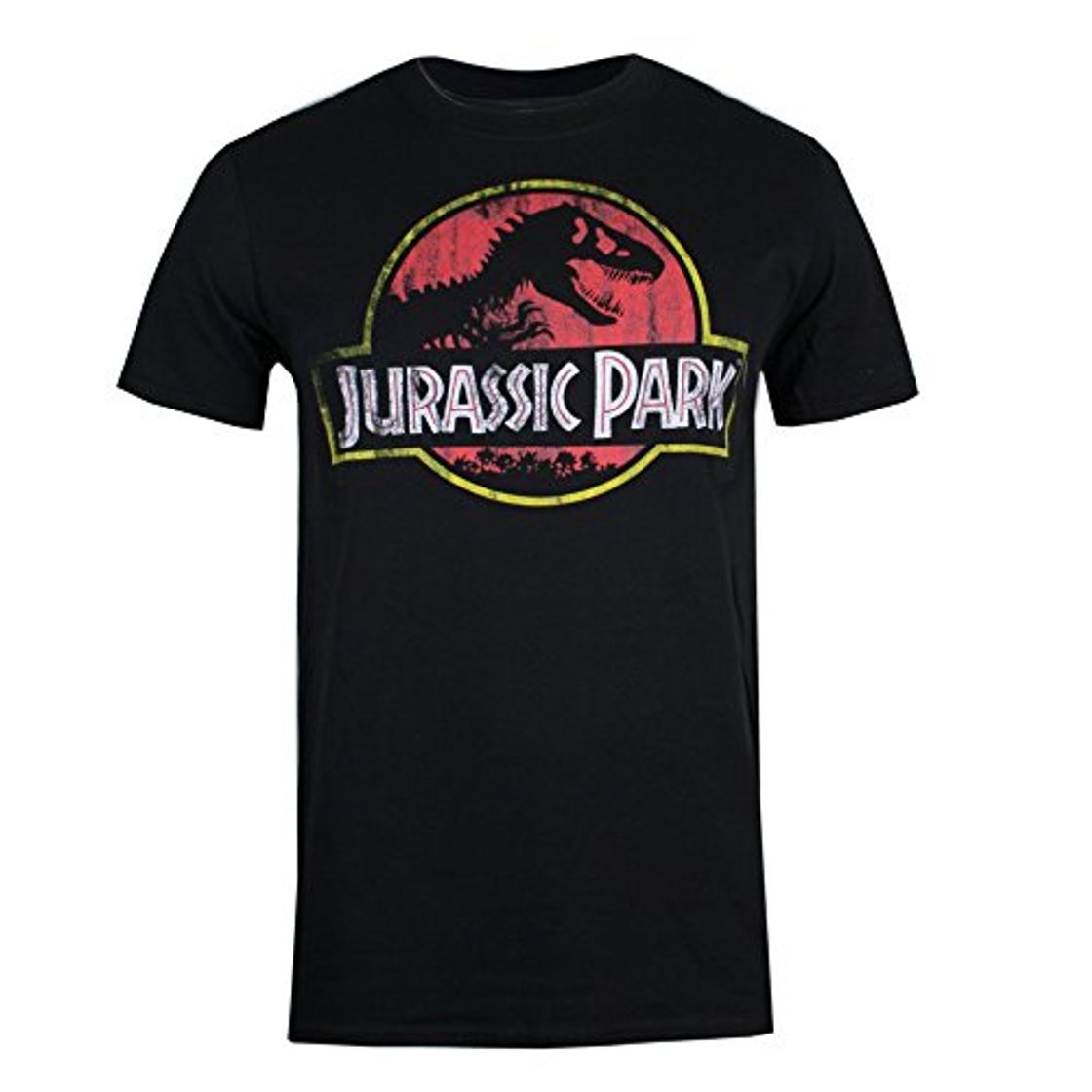 Moda Jurassic Park Distressed Logo Camiseta, Negro