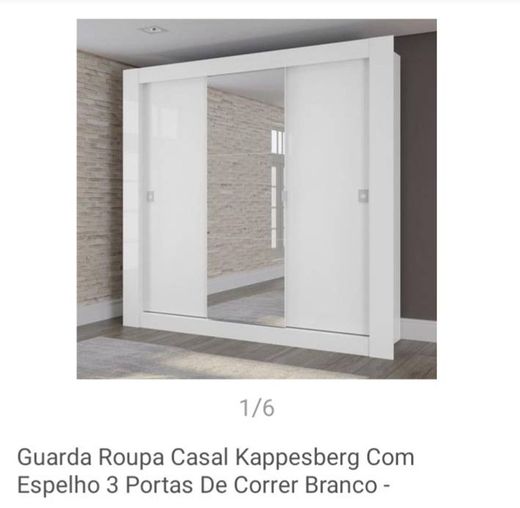 Guarda Roupa Casal Kappesberg Com Espelho 3 Portas De Correr ...