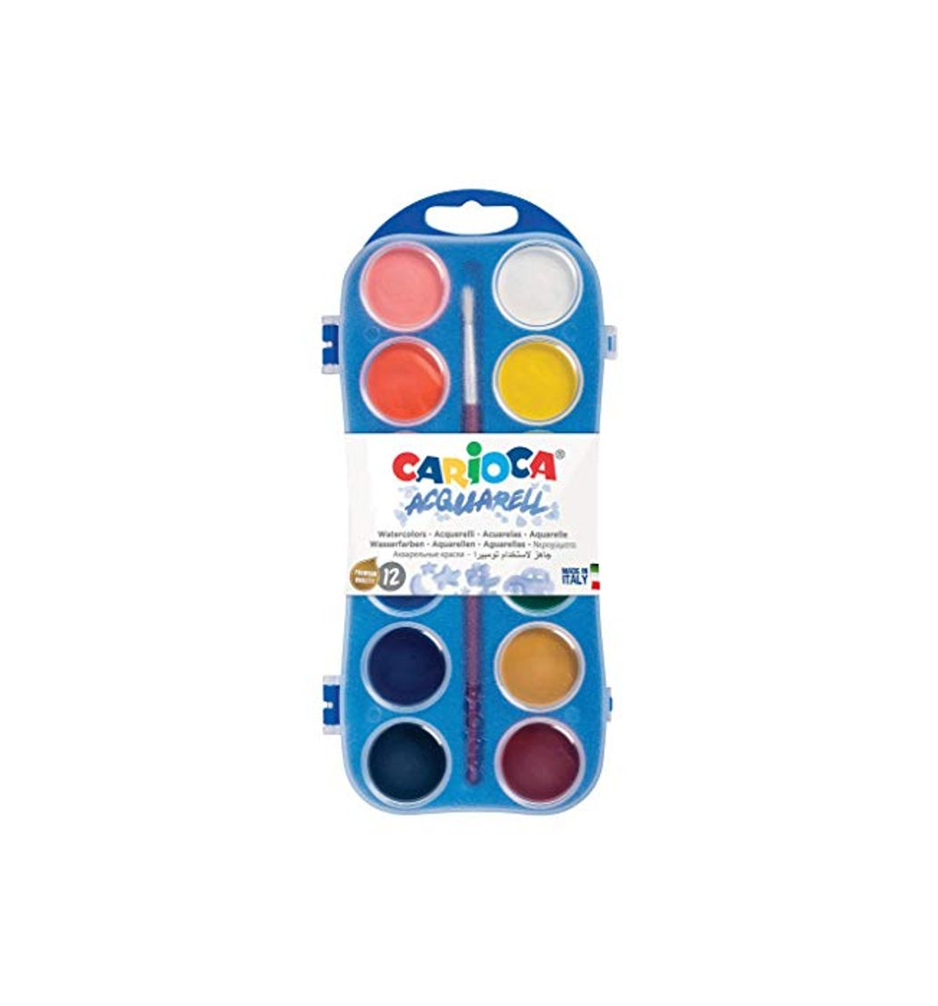 Productos Carioca - Caja 12 acuarelas con pincel, 30 mm