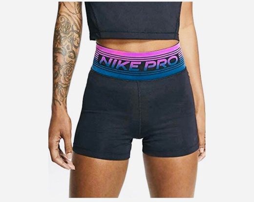 Nike W NP Shrt 3in Pantalones Cortos, Mujer, Negro