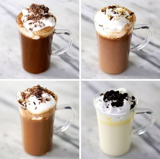 4 tipos de chocolate quente 