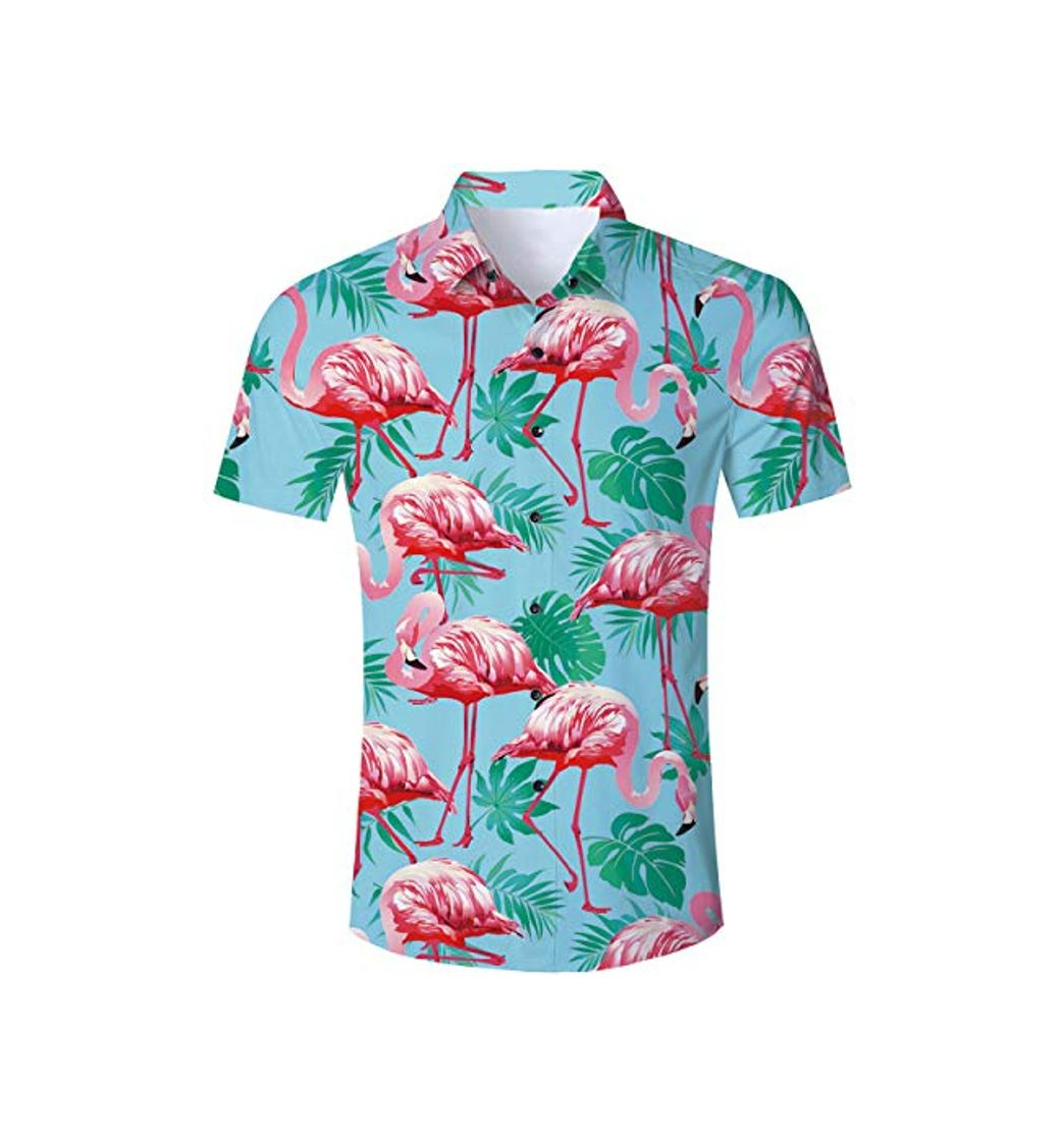 Producto Camisa Hawaiana Florar Casual Manga Corta Ajuste Regular para Hombre algodón para