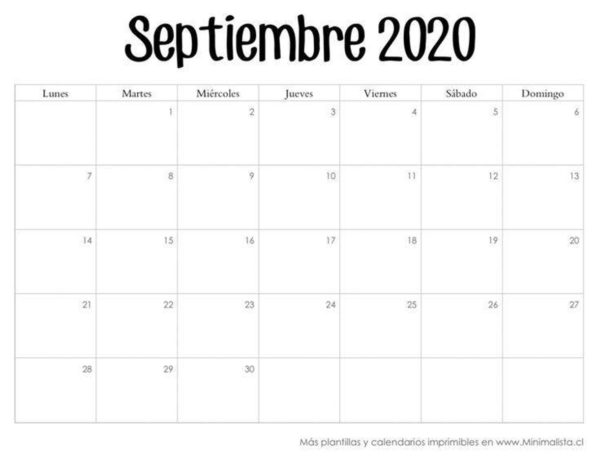 Fashion Calendario septiembre 