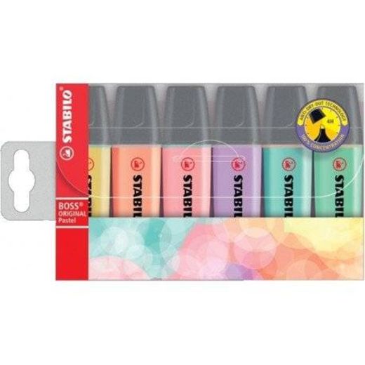 Rotulador Stabilo Boss Pastel Fluorescente estuche 6 unidades ...