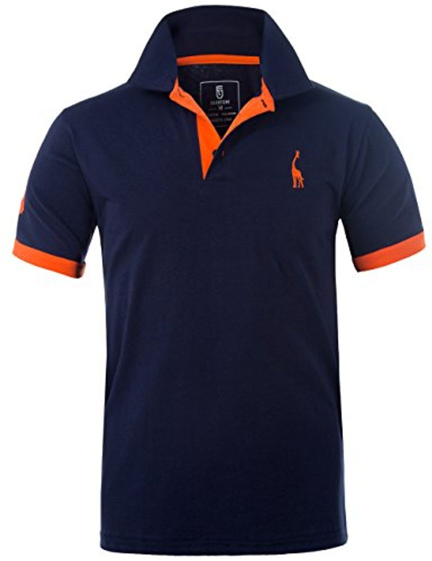 Social GLESTORE Polo para Hombre de Manga Corta Collar Camisa Golf MT1030 de