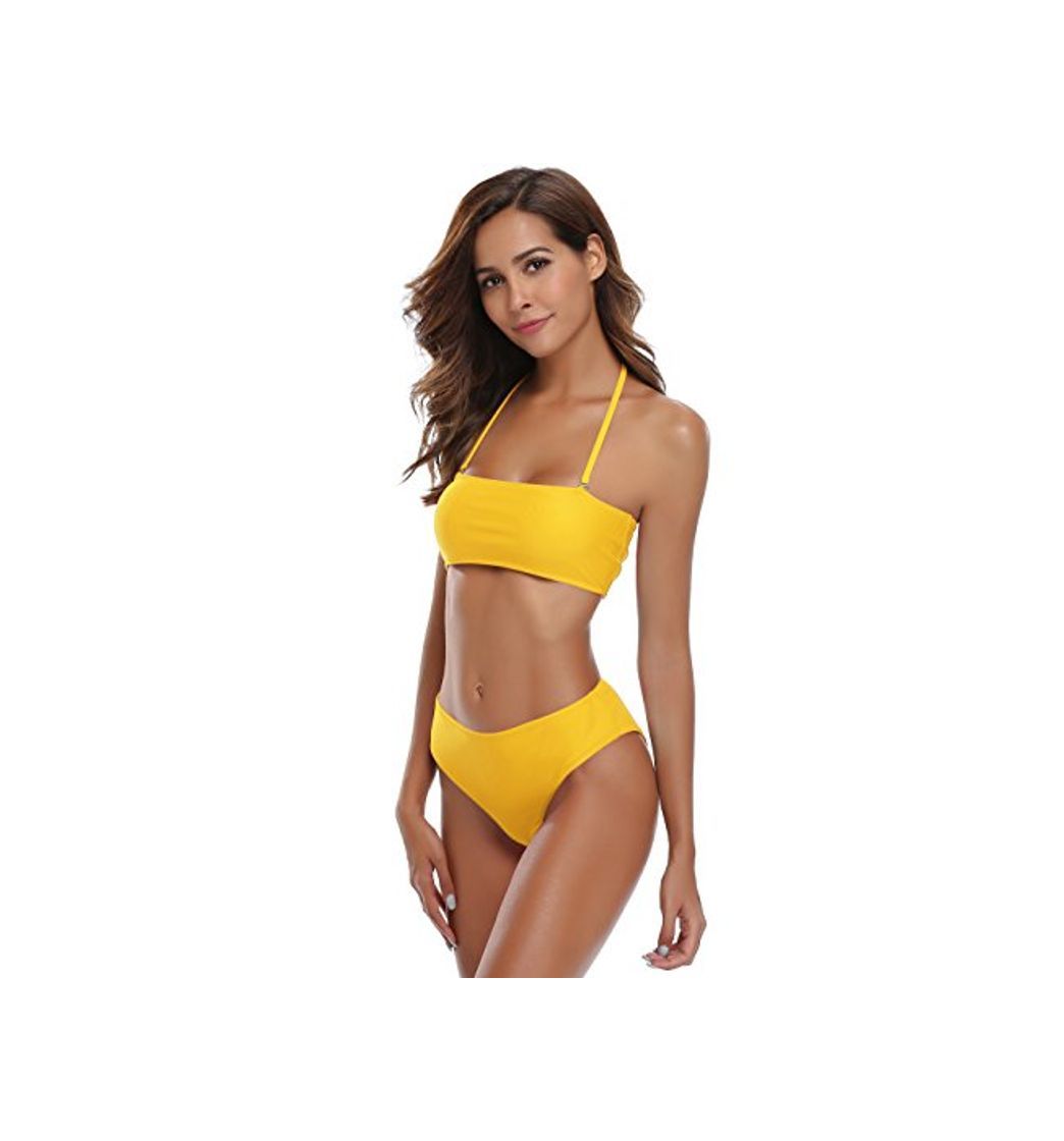 Product SHEKINI Mujer Bandeau Push Up Bikini Set Sin Tirantes Bañador Traje De