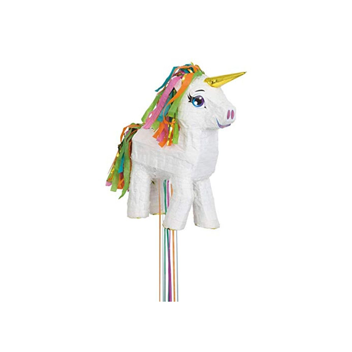 Producto Unique Party- Piñata unicornio para tirar, Color blanco