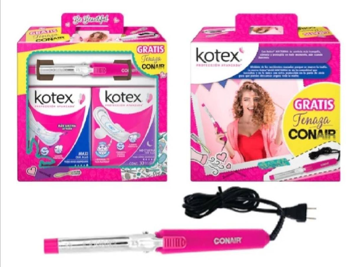 Fashion 💠30 Kotex Nocturna + 20 Kotex Maxi + Tenaza Rizadora Conair