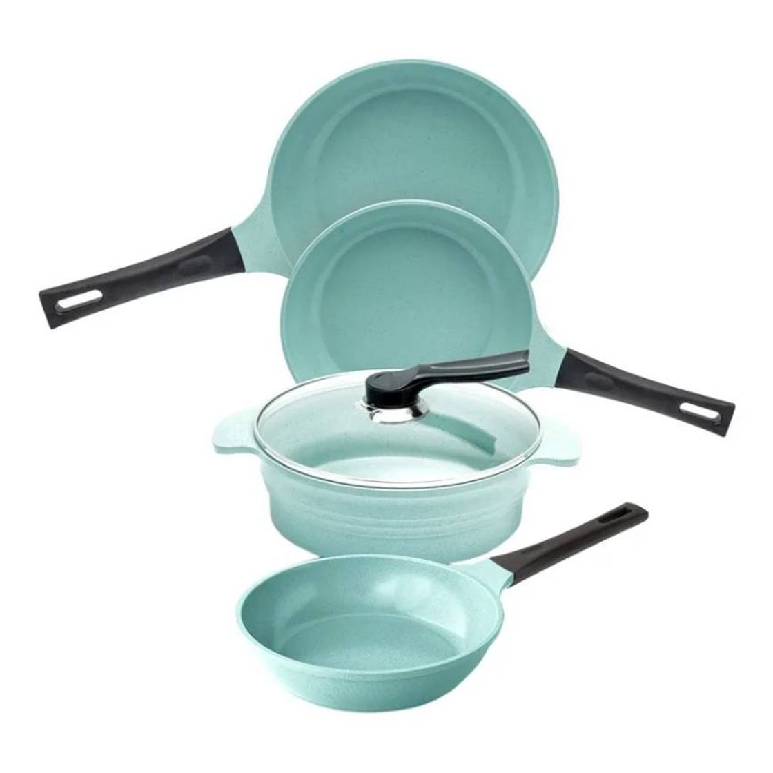 Moda 💠Batería de Cocina Jade Cook más Sartén 5 Piezas 