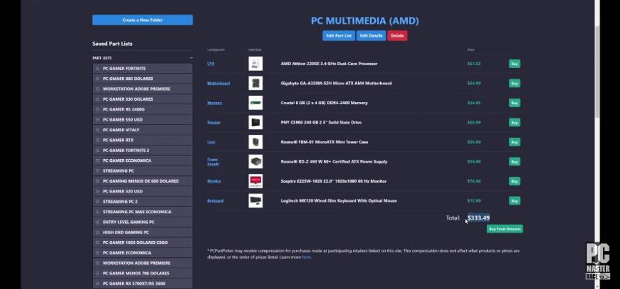 Moda Presupuesto PC completo para oficina por 330 dlls