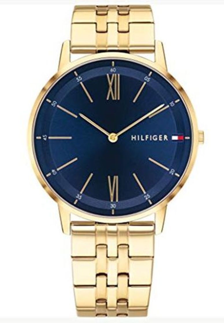 Social Tommy Hilfiger Reloj Analógico para Hombre de Cuarzo con Correa en Bañada