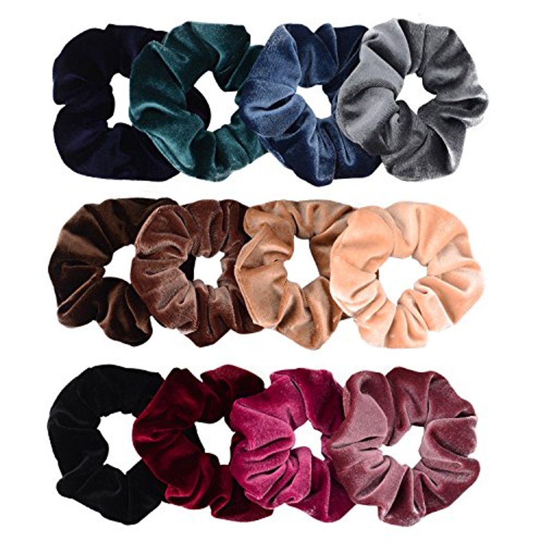 Belleza Whaline 12 Piezas Scrunchies de Pelo