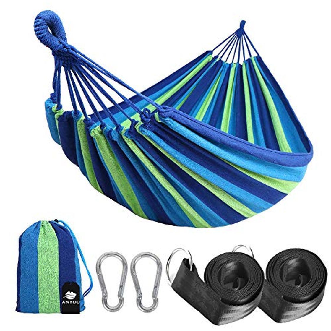 Social Anyoo Hamaca de Algodón para Jardín al Aire Libre Cama Portátil de