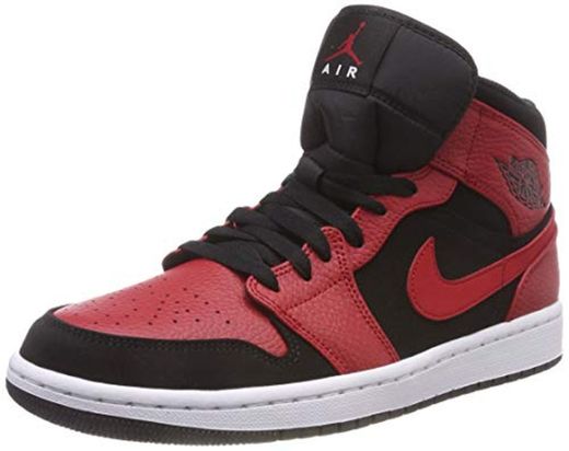 Nike Air Jordan 1 Mid, Zapatos de Baloncesto para Hombre, Negro