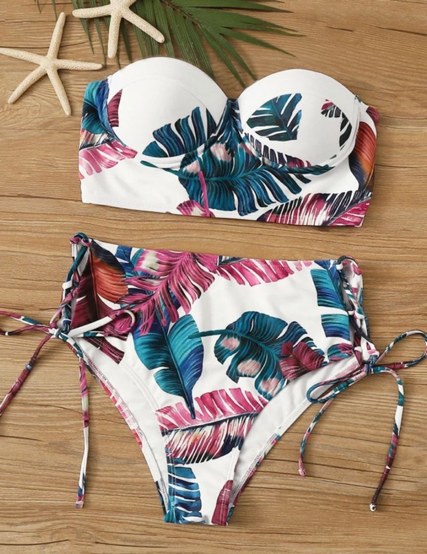 Moda Set de bikini con cordón lateral