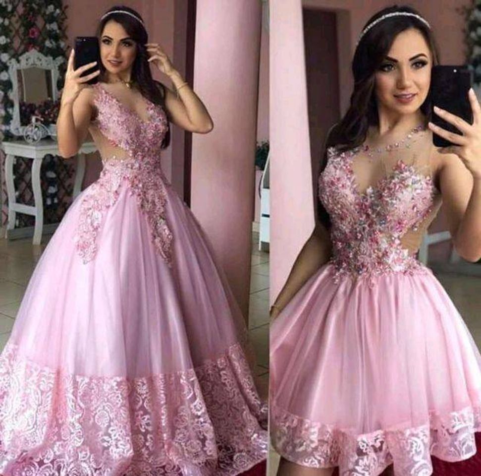 Fashion Vestido corpete de rendas e saia godê - dois em um😍