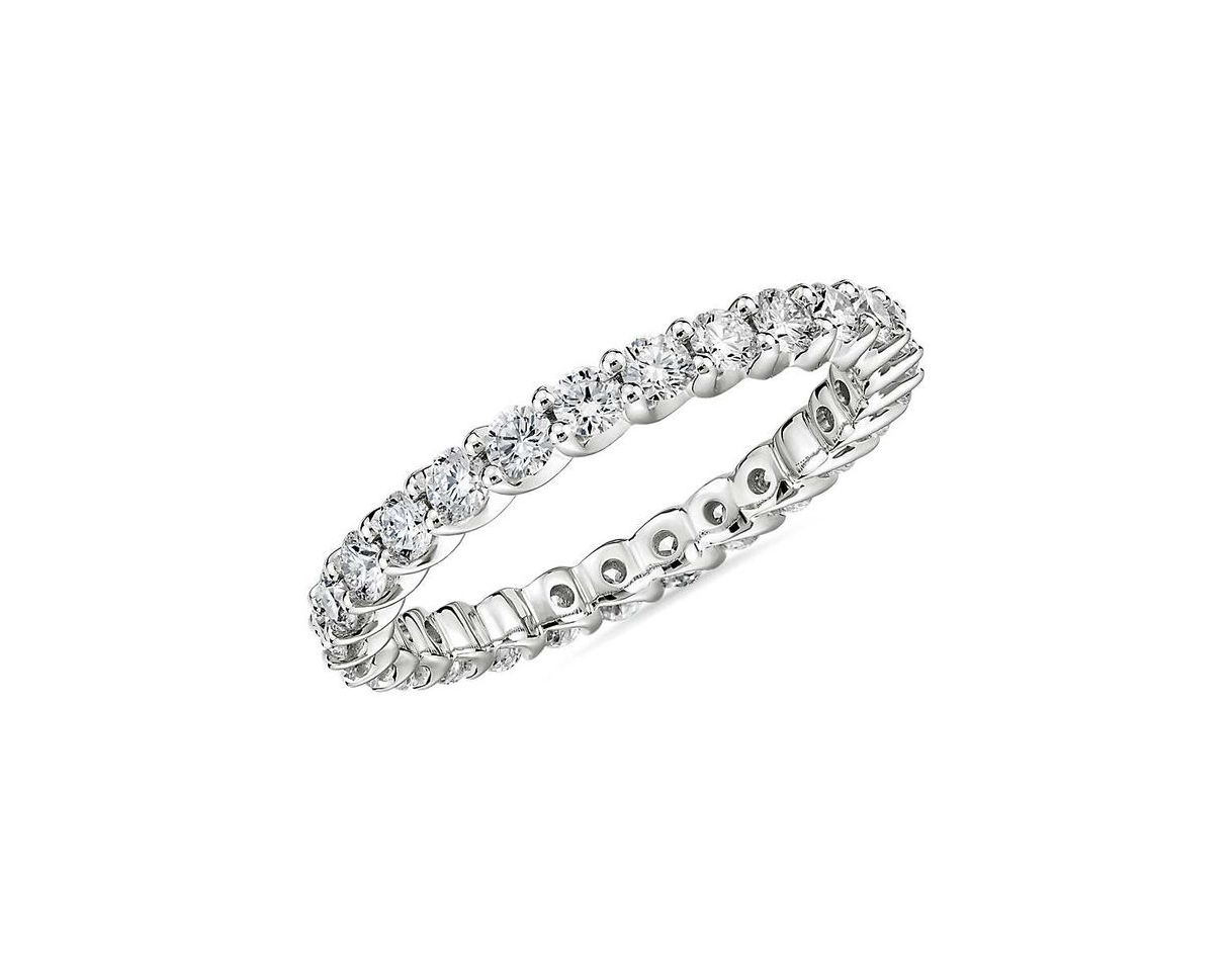 Social Anillo de eternidad con diamantes brillantes redondos de 1