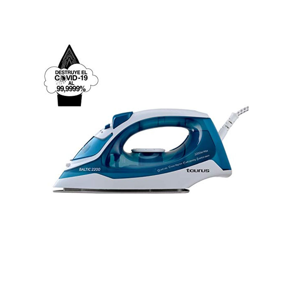 Producto Taurus Baltic 2200 – Plancha 2200W, Suela Silver, Gran Deslizamiento, Golpe de